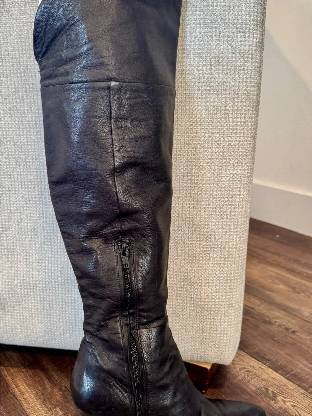 Vintage 90s/Y2K Coach Dalla Black Leather Over-the-Knee Stiletto Boots